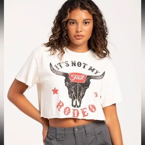 NWT It’s Not My First Rodeo Women's Short Sleeve Crop Top Western Size XS